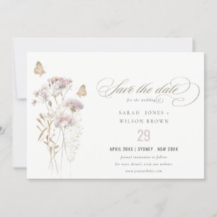 Reserve A Data Casamento de Lilac Wildflower Fern Botânico Waterc