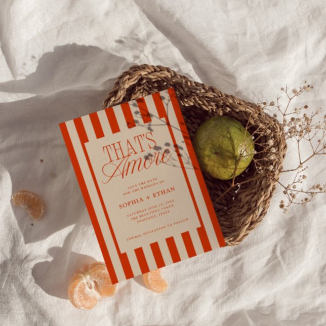Reserve A Data Casamento de Listras Vermelhas That's Amore (Criador carregado)