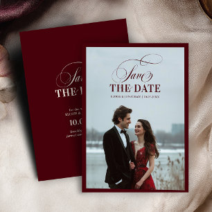 Reserve A Data Casamento de Luxo Burgundy Formal Moderno Dinheiro
