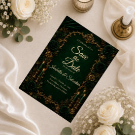 Reserve A Data Casamento de Luxo de Outono Esmeralda Encantada