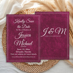 Reserve A Data Casamento de Luxo em Veludo Tonalidade de Mirtilo