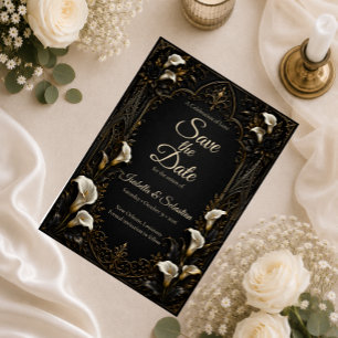 Reserve A Data Casamento de Luxo Gótico