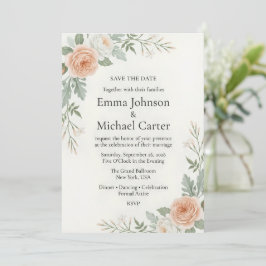 Reserve A Data "Casamento de Luxo Minimalista Save the Date"