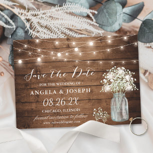 Reserve A Data Casamento de Luzes de Corda Mason Jar Breath do Be