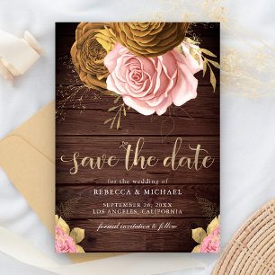 Reserve A Data Casamento de Madeira Plástica Terrestre Rosa Rosa 