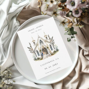 Reserve A Data Casamento de Maneira de Local de Watercolor da Igr