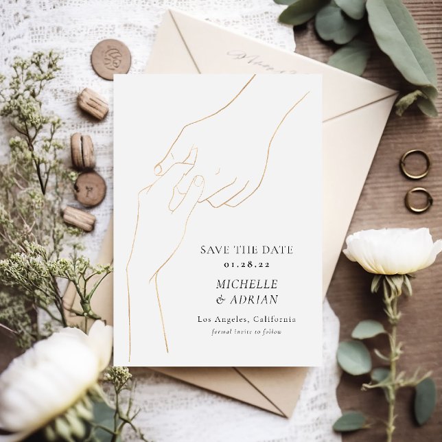 Reserve A Data Casamento de Mãos de Casais Simples (Criador carregado)