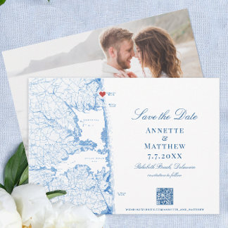 Reserve A Data Casamento de Marinho do Mapa Elegante Rehoboth Bea