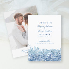 Reserve A Data Casamento de Marinhos Elegante das Ondas do Oceano