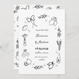 Reserve A Data Casamento De Mola De Limões Desenhados Em Itália