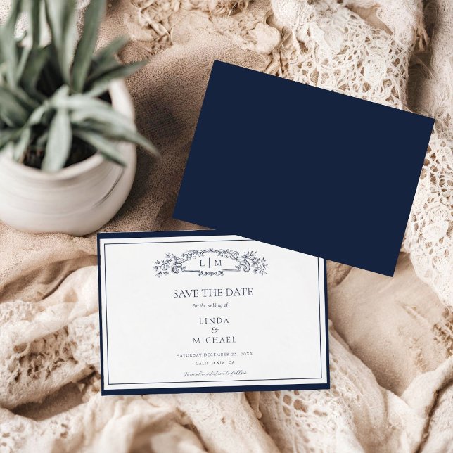 Reserve A Data Casamento de monograma da crista botânica do Marin (Criador carregado)