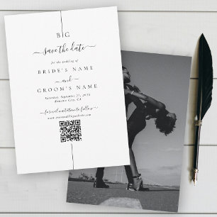 Reserve A Data Casamento de Monograma de Foto Moderna Minimalista