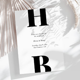 Reserve A Data Casamento de Monogramas de Tipografia em Negrito M