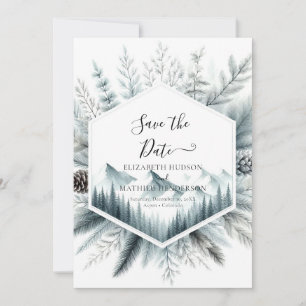 Reserve A Data Casamento de Montanha Adorável em Watercolor