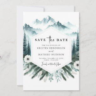 Reserve A Data Casamento de Montanha Elegante de Aquarela