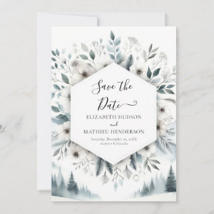 Reserve A Data Casamento de Montanha Mínima de Aquarela