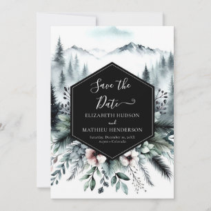 Reserve A Data Casamento de Montanha Modern Watercolor