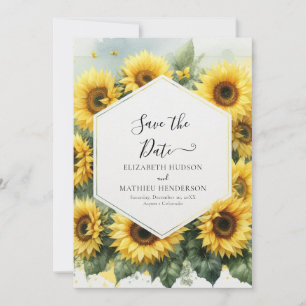 Reserve A Data Casamento de na moda Bloom Sunflower