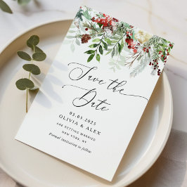 Reserve A Data Casamento de Natal de inverno perene Salve a data