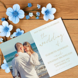 Reserve A Data Casamento de Onda Blue Watercolor