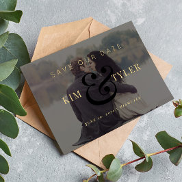 Reserve A Data Casamento de ouro negro com cobertura de fotos mod