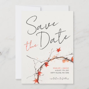 Reserve A Data Casamento de Outono Delicado - Salve a Data