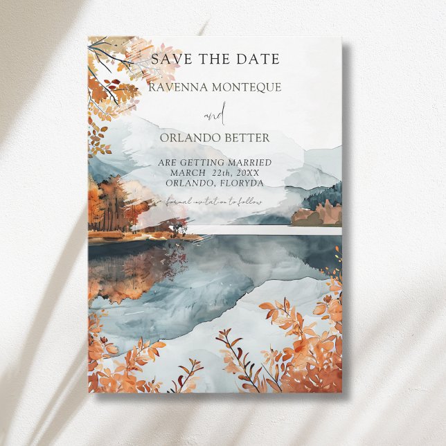 Reserve A Data Casamento de Outono Rústico no Lago da Montanha (Criador carregado)
