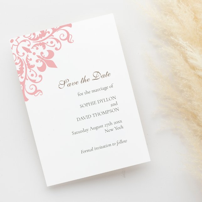 Reserve A Data Casamento de Padrão da Regência Francesa Rosa Fleu (Criador carregado)