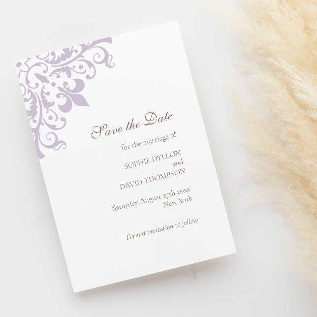 Reserve A Data Casamento de Padrão da Regência Francesa Roxo Fleu (Criador carregado)