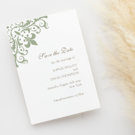 Reserve A Data Casamento de Padrão da Regência Francesa Verde Fle