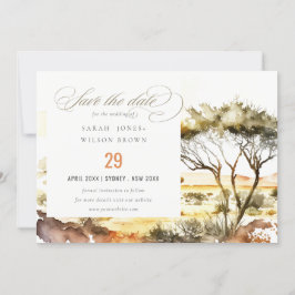 Reserve A Data Casamento de Paisagem Africana com Muted Earth Wat