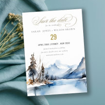 Casamento de Paisagem com Neve no Lago Mountain Wi