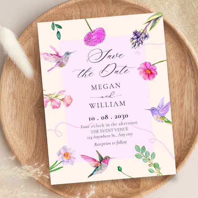 Reserve A Data casamento de pássaros florais (Criador carregado)
