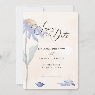 Reserve A Data Casamento de Pastel Coral de Casamento Azul-Margar