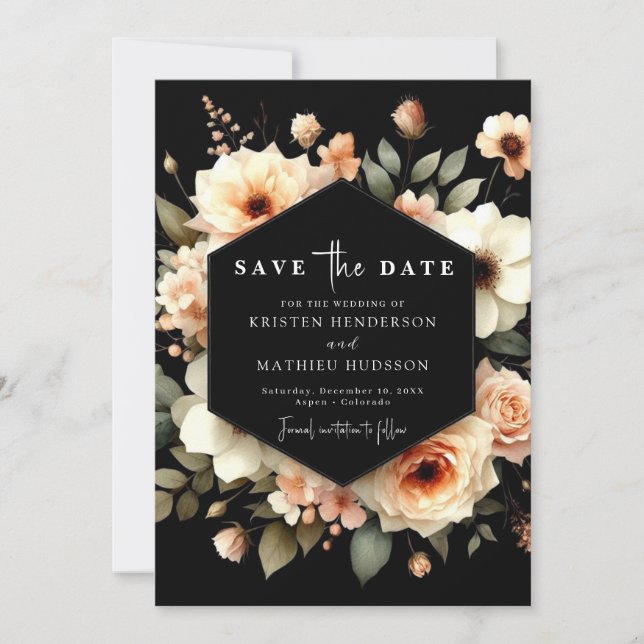 Reserve A Data Casamento de Peach minimalista personalizado (Frente)