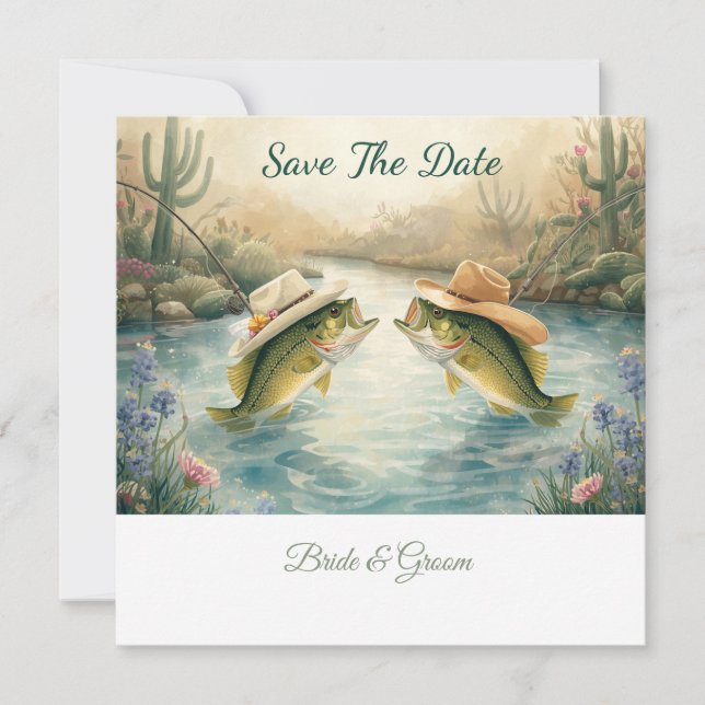 Reserve A Data Casamento de Pesca no Texas - Salve a Data (Frente)