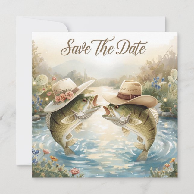 Reserve A Data Casamento de Pesca no Texas - Salve a Data (Frente)