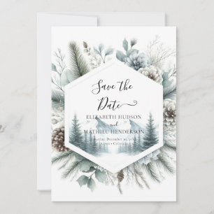 Reserve A Data Casamento de Pico-Montanha Minimalista