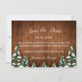 Reserve A Data Casamento de Pinheiros de Madeira e Floresta Neve