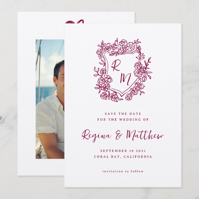 Reserve A Data Casamento De Pó De Laranja Floral De Mão Laranja M (Frente/Verso)