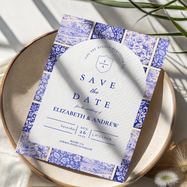 Reserve A Data Casamento de Porcelana Azul Delft Remendada (Criador carregado)