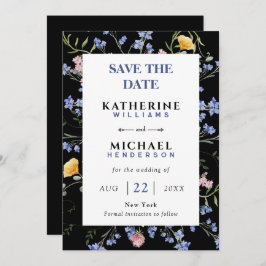 Reserve A Data Casamento de prado de flores silvestres aquarela