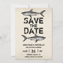 Reserve A Data Casamento de Praia com Tubarão Vintage