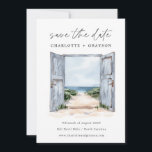 Reserve A Data Casamento de Praia do Oceano de Aquarela<br><div class="desc">Watercolor Ocean Beach Wedding Save the Date - Apresentando a nossa Watercolor Ocean Beach Photo Save the Date - a combinação perfeita de elegância e encanto costeiro para anunciar o seu dia especial à sua querida família e amigos. Entra em um hetero de cena do paraíso enquanto uma janela de...</div>