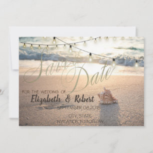 Reserve A Data Casamento De Praia,Seashell String Light Salvar A