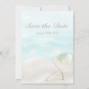 Reserve A Data Casamento de Praia Tropical de Watercolor