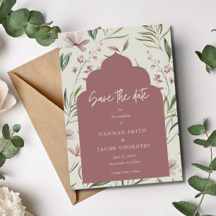 Reserve A Data Casamento de primavera Floral Elegante Salve a Dat