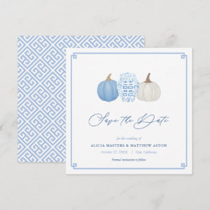Reserve A Data Casamento De Pumpkins De Queda Azul E Branca