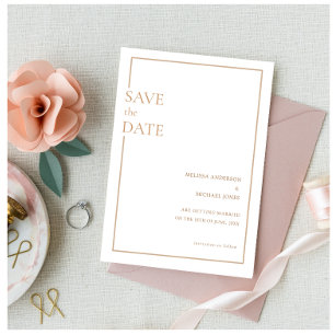 Reserve A Data Casamento de Quadro Dourado Formal Mínimo Salve A 