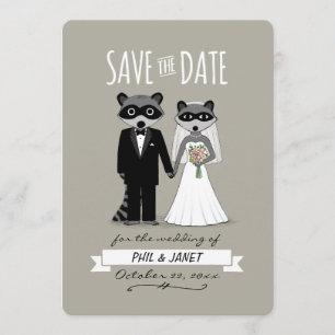 Reserve A Data Casamento de Raccoons Salve a Data